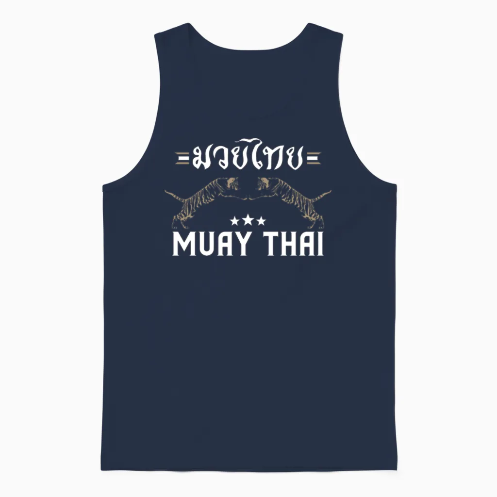Muay Thai Thai Boxing & Mma Unisex Tank Top in Navy