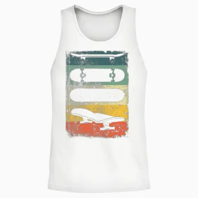 Skate Retro Unisex Tank Top - White