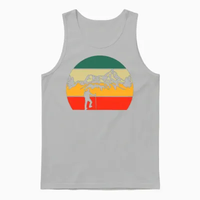 Retro Nature Hiking Unisex Tank Top - Ash