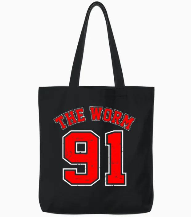 The Worm Dennis Rodman Tote Bags in Black