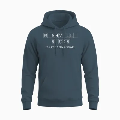 Nashville Sucks Buy a Vowel Country Music Unisex Hoodie - Dark Heather
