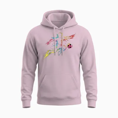 Children's Football T-Shirt with German Text, Black, S Unisex Hoodie - Light Pink