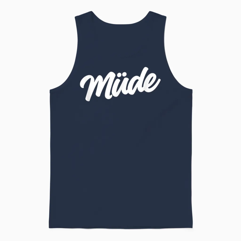 Müde | Schlafshirt Pyjama Nachthemd Schlafanzug Schlafi Unisex Tank Top in Navy
