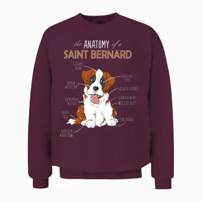 The Anatomy of Saint Bernard Unisex Sweatshirt - Maroon