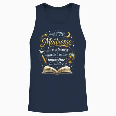 Gift a Super Mistress School End Year Teacher Funny Unisex Tank Top - Navy