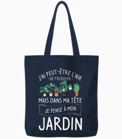 I May Have the Look of Listening to You Garden Tote Bags - Navy