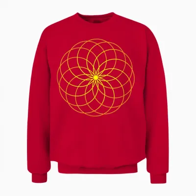 Echte Blume Des Lebens, Heilige Geometrie Unisex Sweatshirt - Red