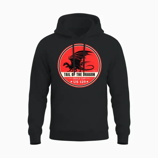 Tail of the Dragon Deals Gap Motorcycle Road Unisex Hoodie in Black
