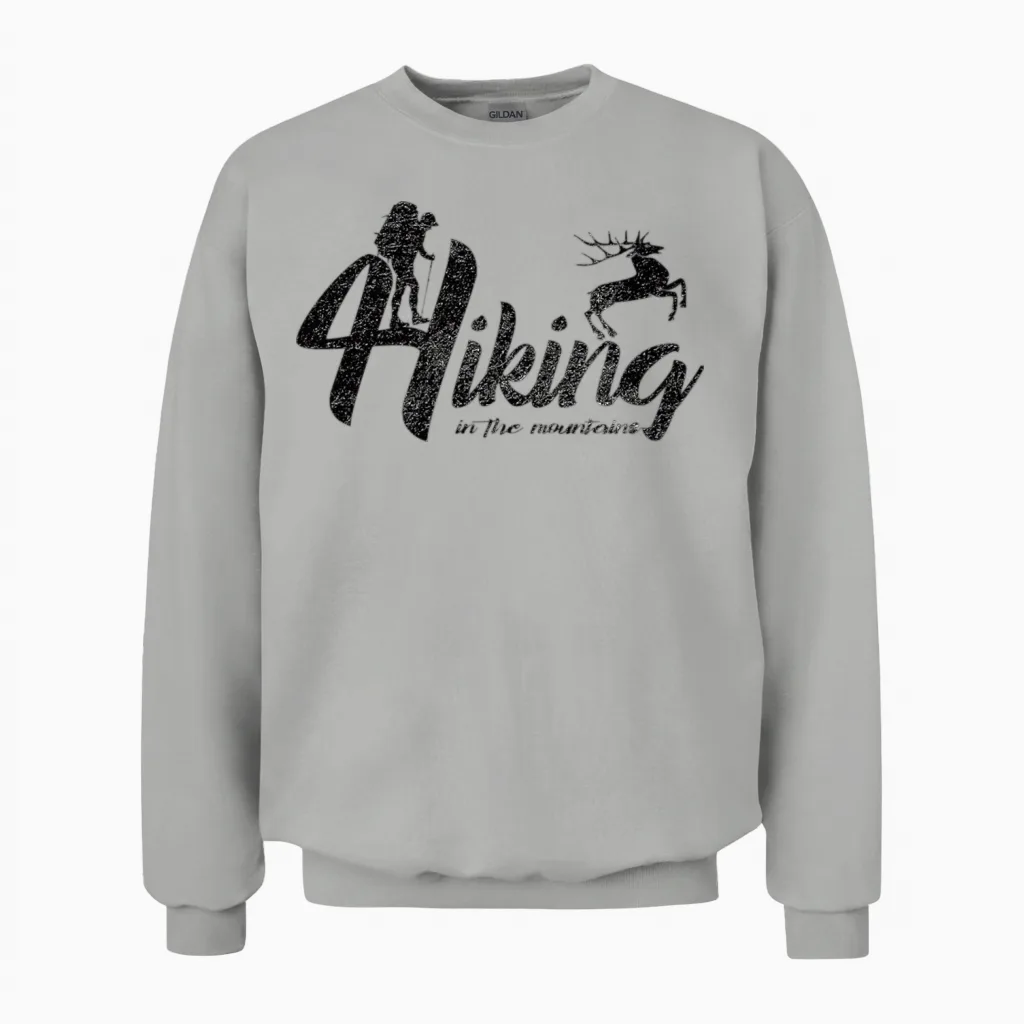 Hiking in Mountians & Outdoors Unisex Sweatshirt in Ash