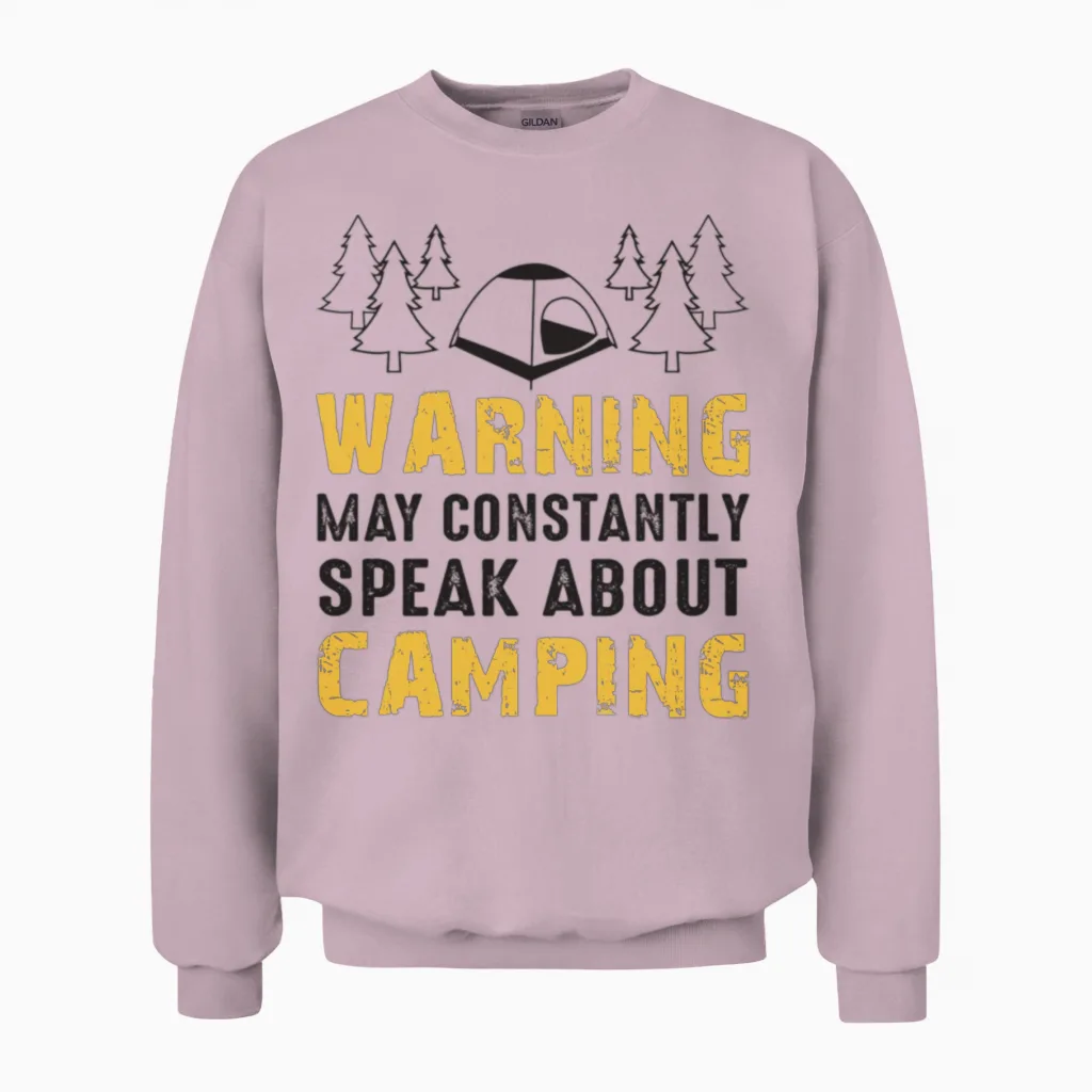 Camping Vintage Retro Unisex Sweatshirt - Light Pink