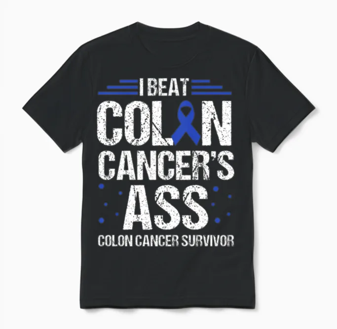 Funny Colon Cancer Awareness Unisex T-Shirt in Black