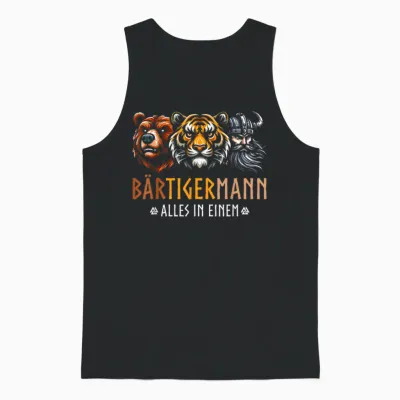 Bärtigermann Alles in Ein Bear Tiger Man Viking Unisex Tank Top - Black