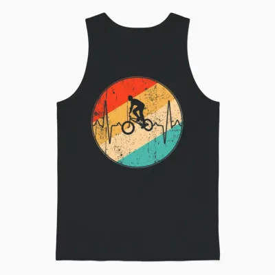 Bmx Retro Heartbeat Unisex Tank Top - Black