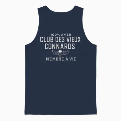 100% Amer Club Des Vieux Connards Membre à Vie Unisex Tank Top - Navy
