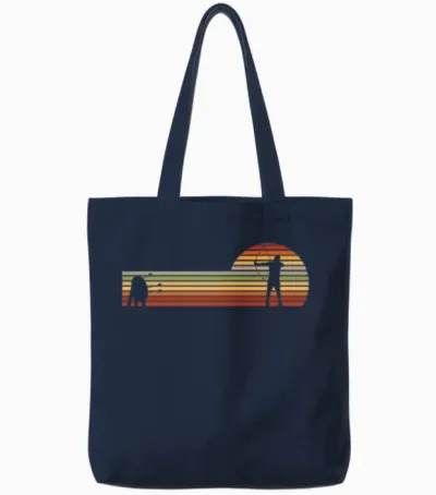 Retro Archery Tote Bags - Navy