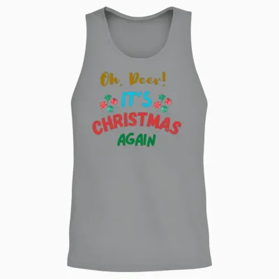 Oh Deer Its a Christmas Again Unisex Tank Top - Sport Grey