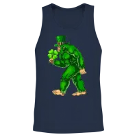 Vintage St Patricks Day Bigfoot Sasquatch Irish Unisex Tank Top - Navy – 2