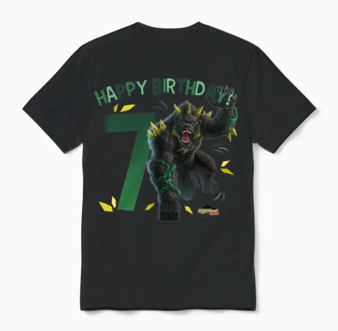 Schleich® Eldrador® Creatures Happy 7th Birthday Unisex T-Shirt in Black