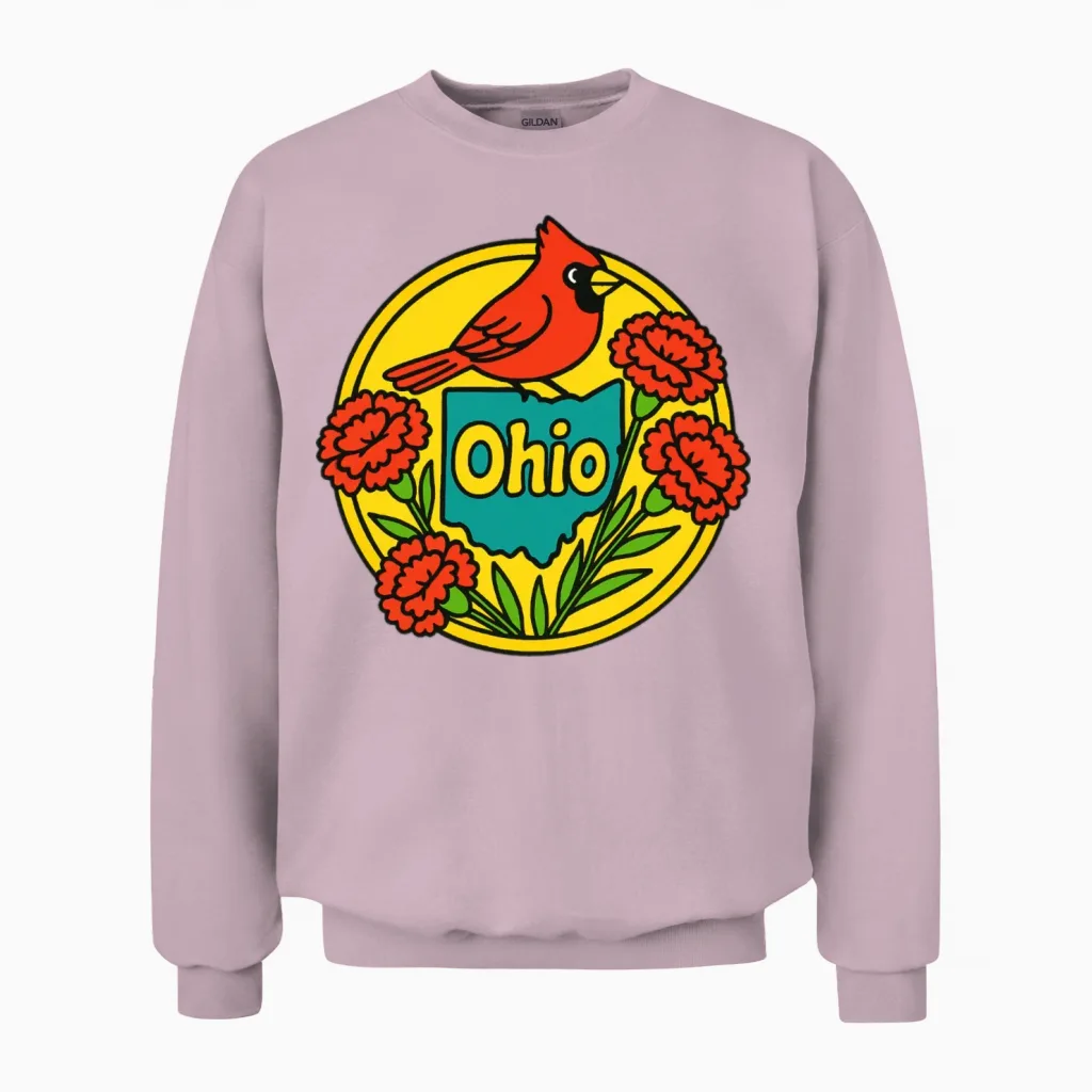 Retro Ohio Unisex Sweatshirt in Light Pink