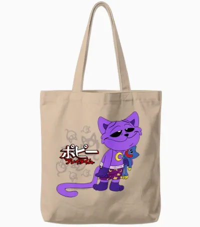Poppy Playtime Sleepy Catnap Huggy Wuggy Peluche Texte Japonais Manche Longue Tote Bags - Natural
