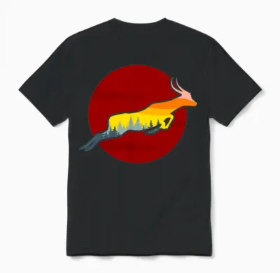 Retro Antelope Unisex T-Shirt - Black