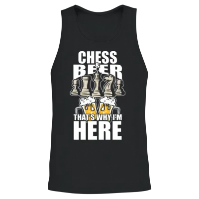 Funny Chess Beer Shirt Funny Picture Unisex Tank Top - Black