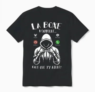 Boxing T-Shirt Man Boy Boxer Humour La Boxe M'appelle T-Shirt, Black, S Unisex T-Shirt - Black