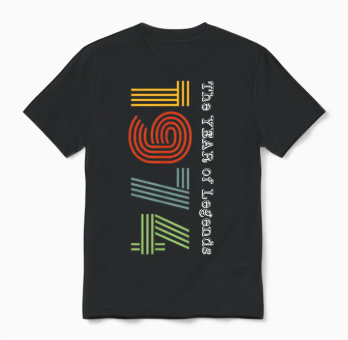 1974 50th Birthday Unisex T-Shirt in Black