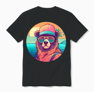 Style Bear Lovers Retro Unisex T-Shirt - Black