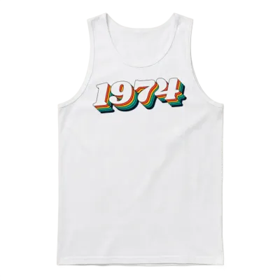 Retro 1974 Unisex Tank Top - White
