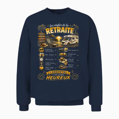Cadeau Retraité Homme Original Les Règles De La Retraite Unisex Sweatshirt - Navy