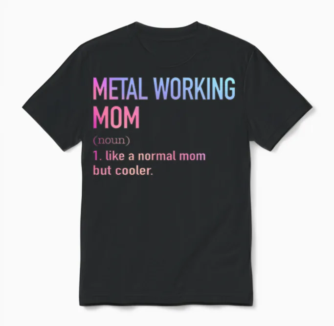 Metal Working Mom Unisex T-Shirt in Black