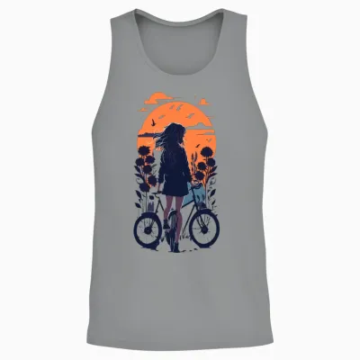 Fanny Cute Girl Design. Sunset Unisex Tank Top - Sport Grey