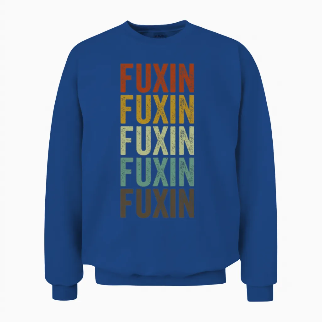 Fuxin China Retro Vintage Unisex Sweatshirt - Royal