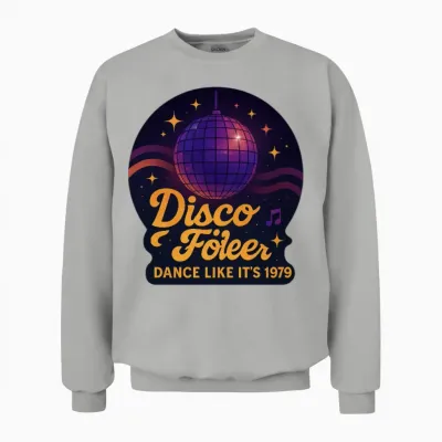 Disco Foiler 1970s Dance Unisex Sweatshirt - Ash