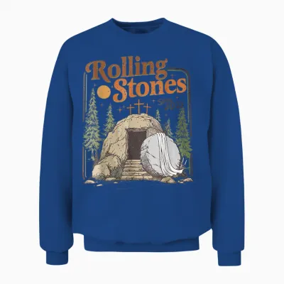 The Stone Was Rolled Away He Is Alive Retro Christian Easter Unisex Sweatshirt - Royal