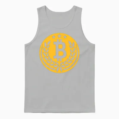 Emblem Bitcoin Laurel Wreath Unisex Tank Top - Ash