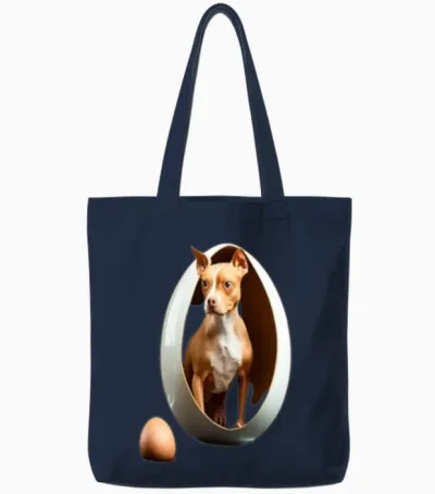 Dog in the Egg Dog in the Egg Dog in the Egg Tote Bags - Navy