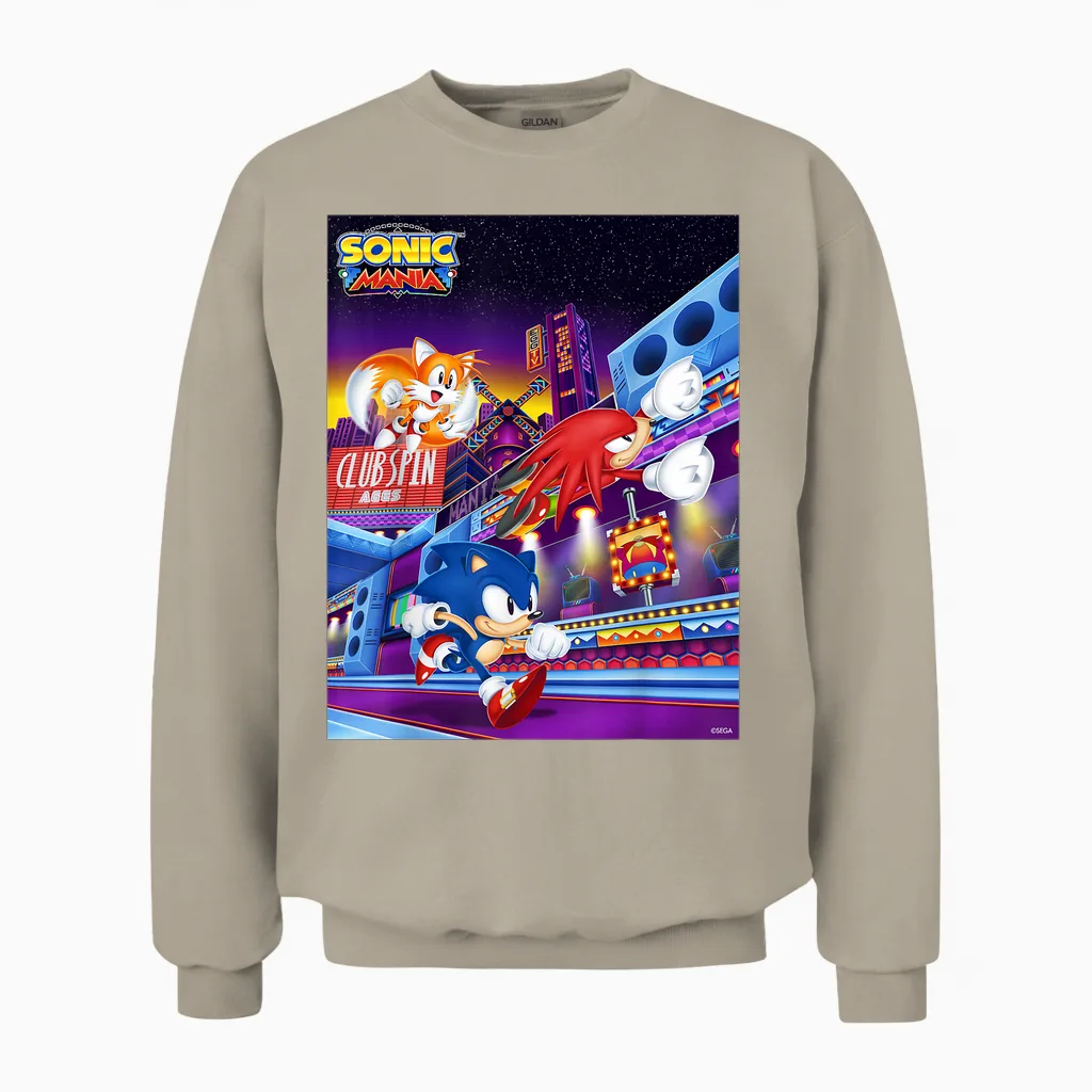 Sonic the Hedgehog - Sonic Mania Club Spin Unisex Sweatshirt in Sand
