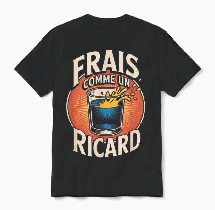 ApĂ©ro Ricard â Fresh as Un Ricard Unisex T-Shirt in Black