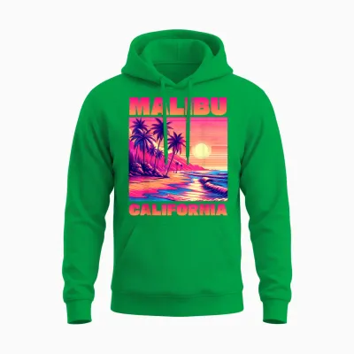 Malibu T-Shirt, Black, S Unisex Hoodie - Irish Green