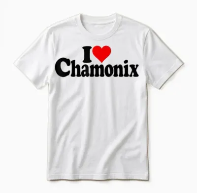 I Love Heart Chamonix French Alps Mont Blanc France T-Shirt, White, S Unisex T-Shirt - White