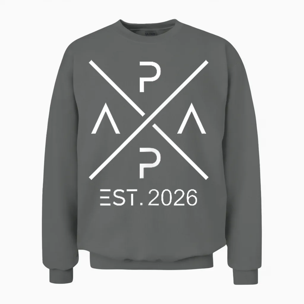 Papa 2026 Papi Since 2026 Papa Est 2026 T-Shirt, Black, S Unisex Sweatshirt in Graphite Heather