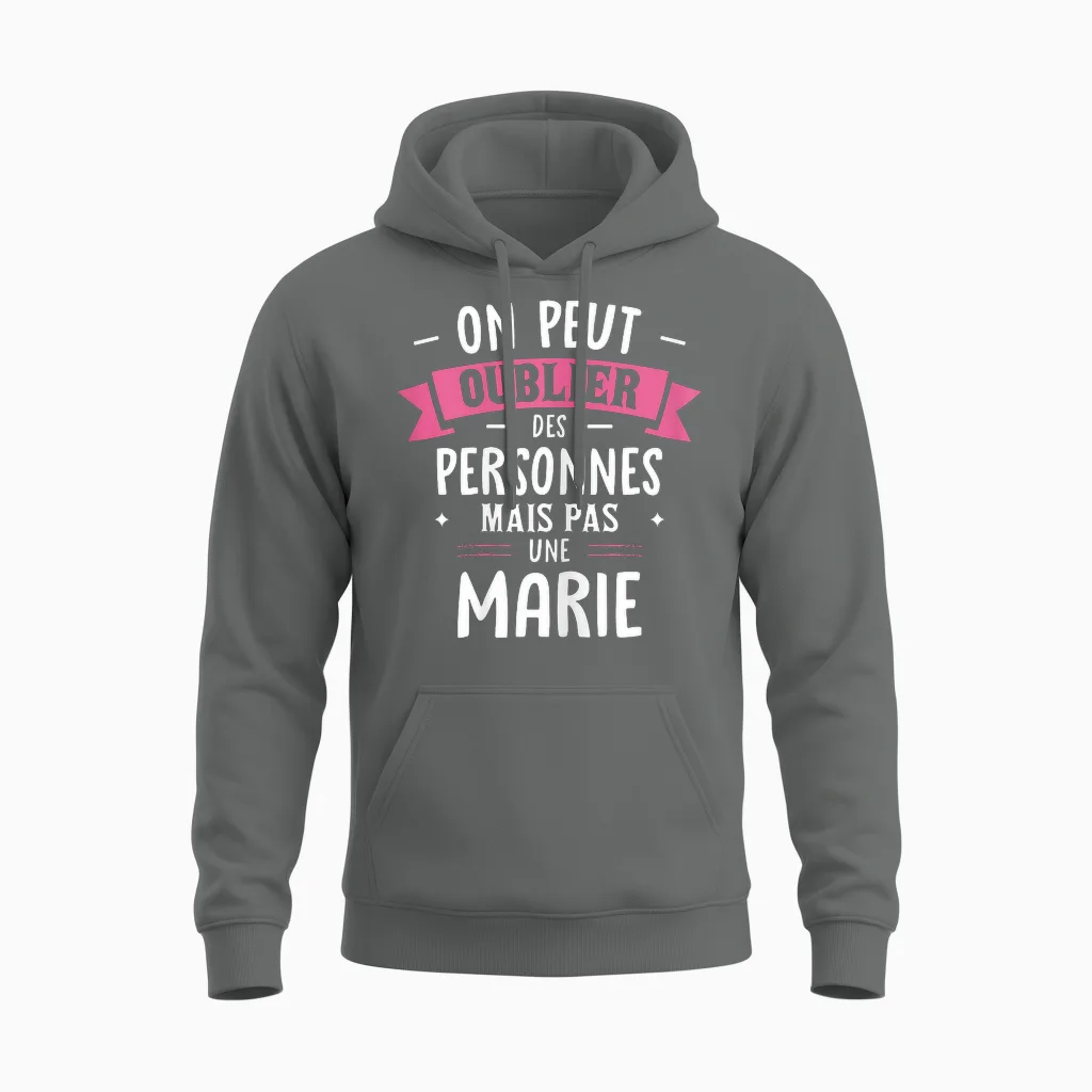 Woman Humour Girlfriend Personalized Gift Bff First Name Marie Unisex Hoodie in Graphite Heather