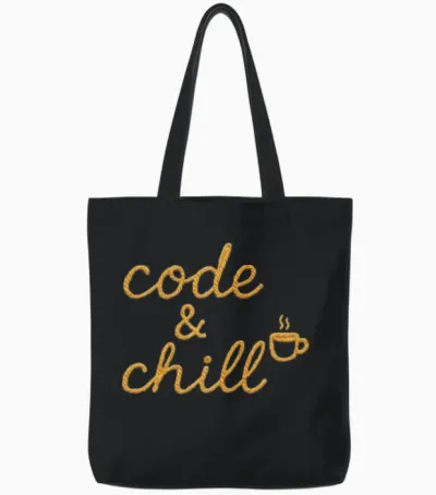 Code & Chill – the Perfect Dev Vibe Tote Bags - Black