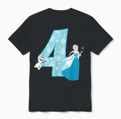 Frozen Elsa 4 Geburtstag Unisex T-Shirt - Black