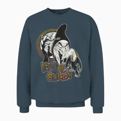 Disney Snow White Witch Poison with Apple Graphic T-Shirt, Black, S Unisex Sweatshirt - Dark Heather