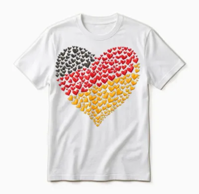 Deutschland Flagge - Herz Aus Leidenschaft Für Deutschland Unisex T-Shirt - White