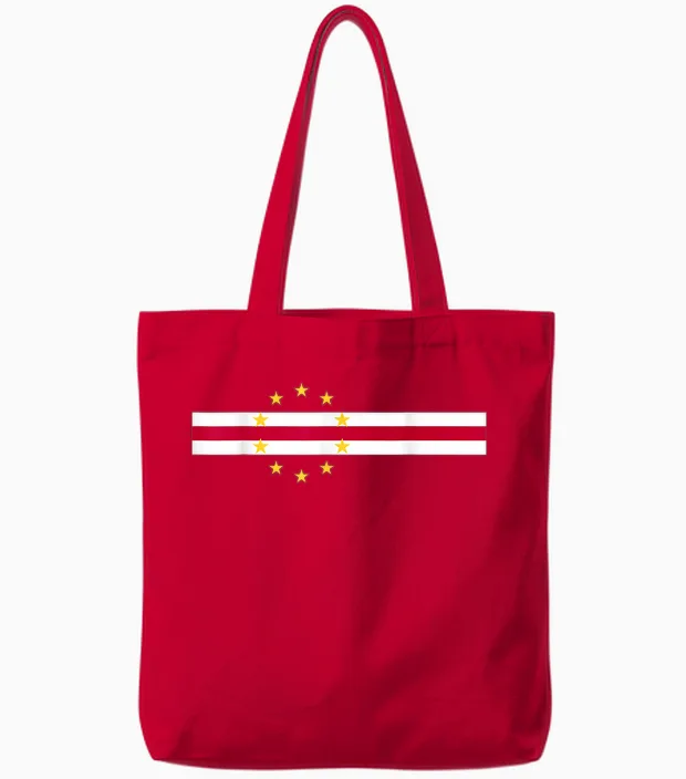Cape Verde Flag Fans Proud Cabo Verde Supporters Tote Bags in Red
