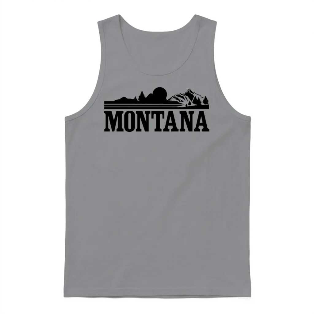 Montana Mountains Hiking & Outdoors Unisex Tank Top - Sport Grey